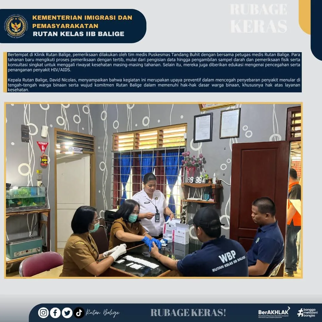 Sinergi Rutan Balige dan Puskesmas Tandang Buhit dalam Pencegahan Penyakit Menular