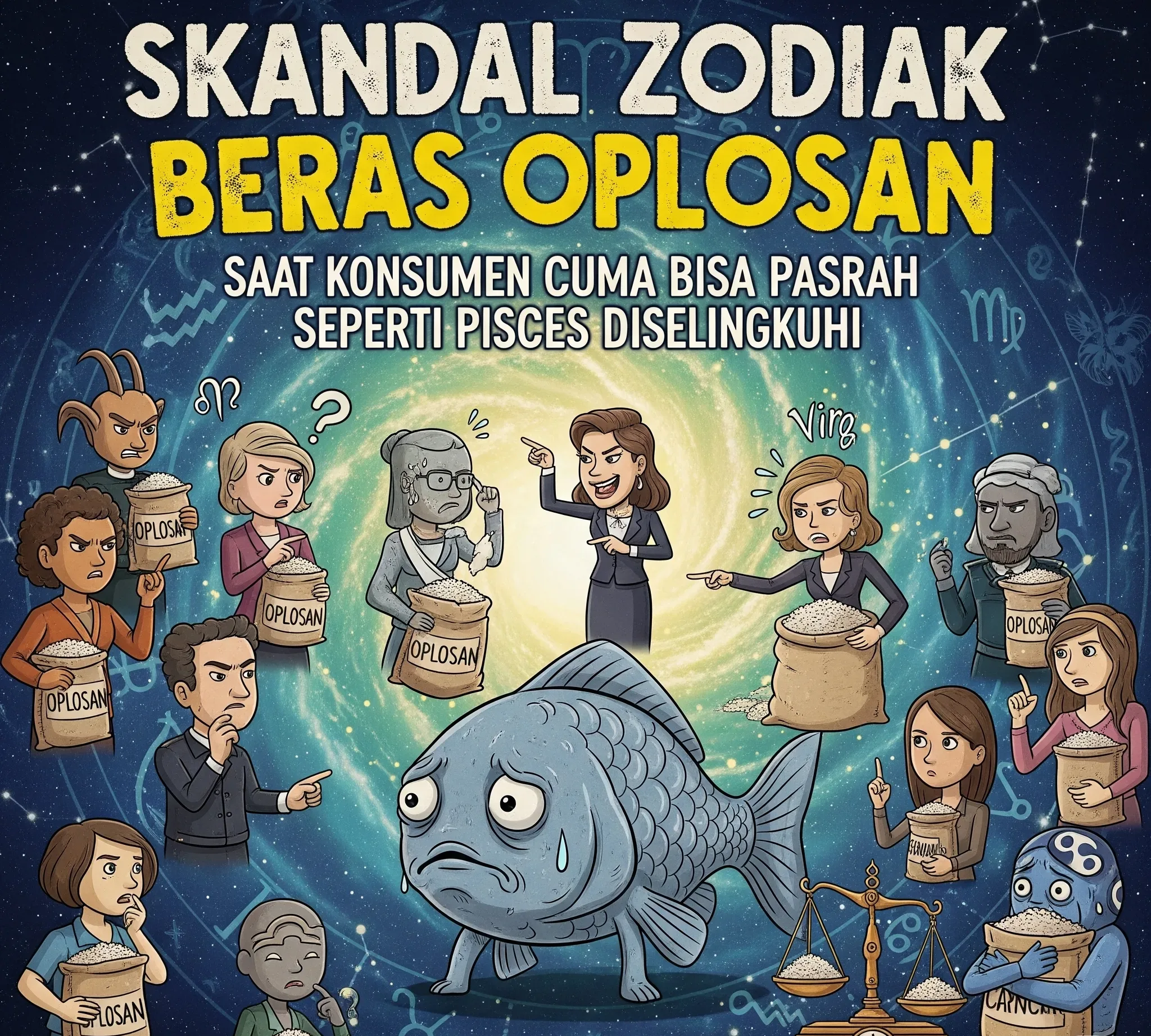 foto/doc : Skandal Zodiak Beras Oplosan: Saat Konsumen Cuma Bisa Pasrah Seperti Pisces Diselingkuhi (Ilustrasi)