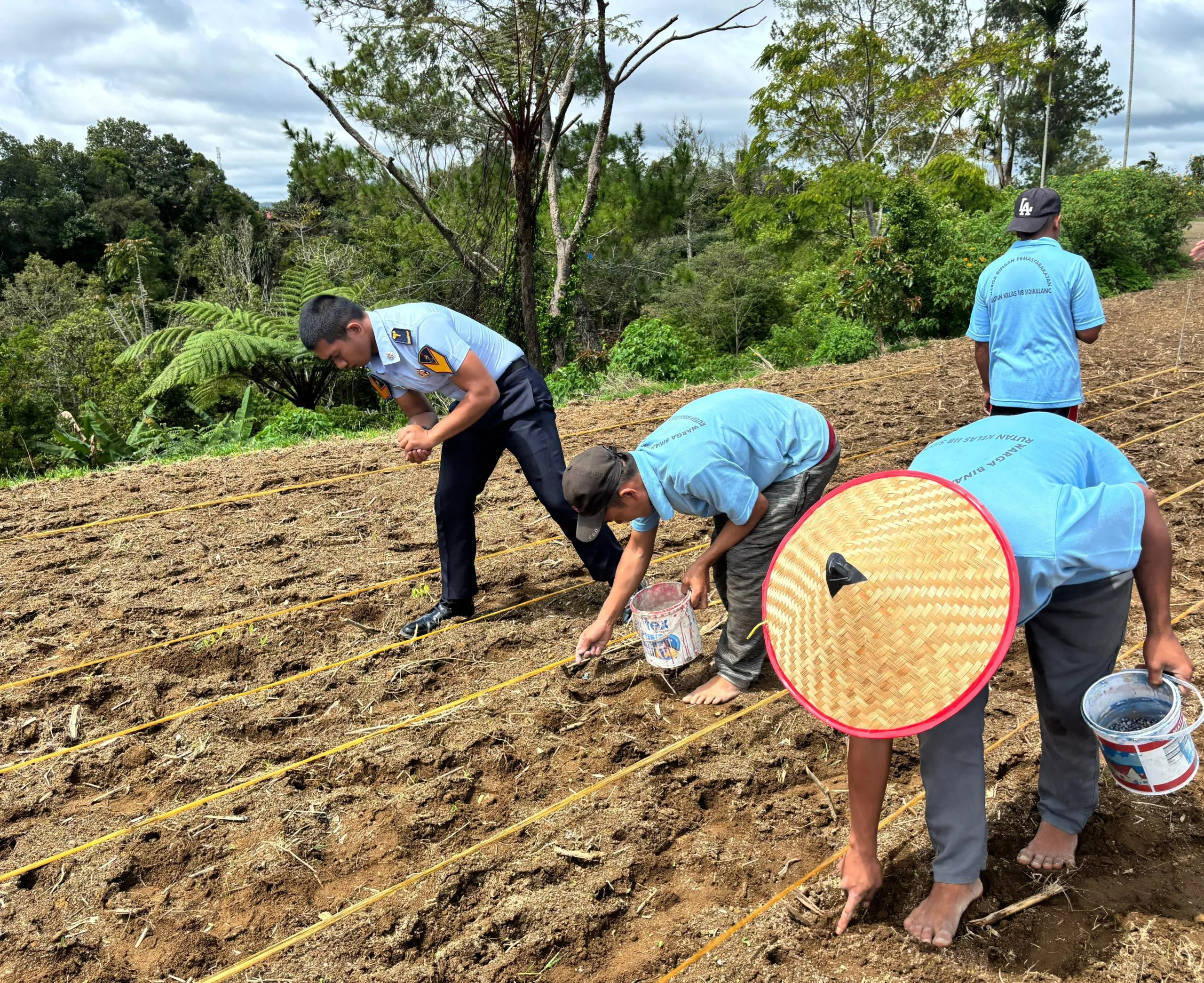 Dukung Ketahanan Pangan, Rutan Sidikalang Tanam Jagung Bersama Warga Binaan