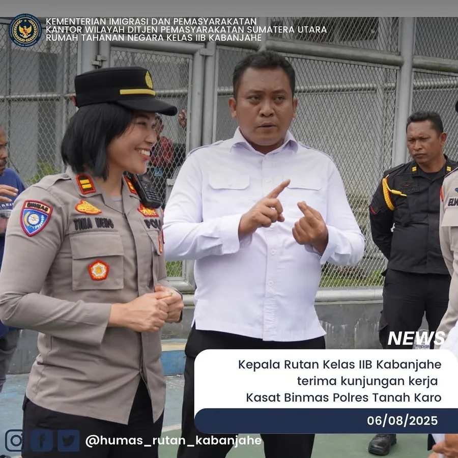 Kasat Binmas Polres Tanah Karo Kunjungi Rutan Kabanjahe untuk Perkuat Kerja Sama