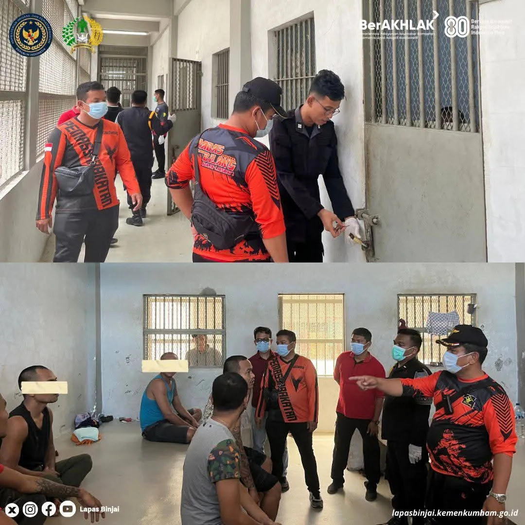 Lapas Binjai Gelar Razia Kamar Hunian