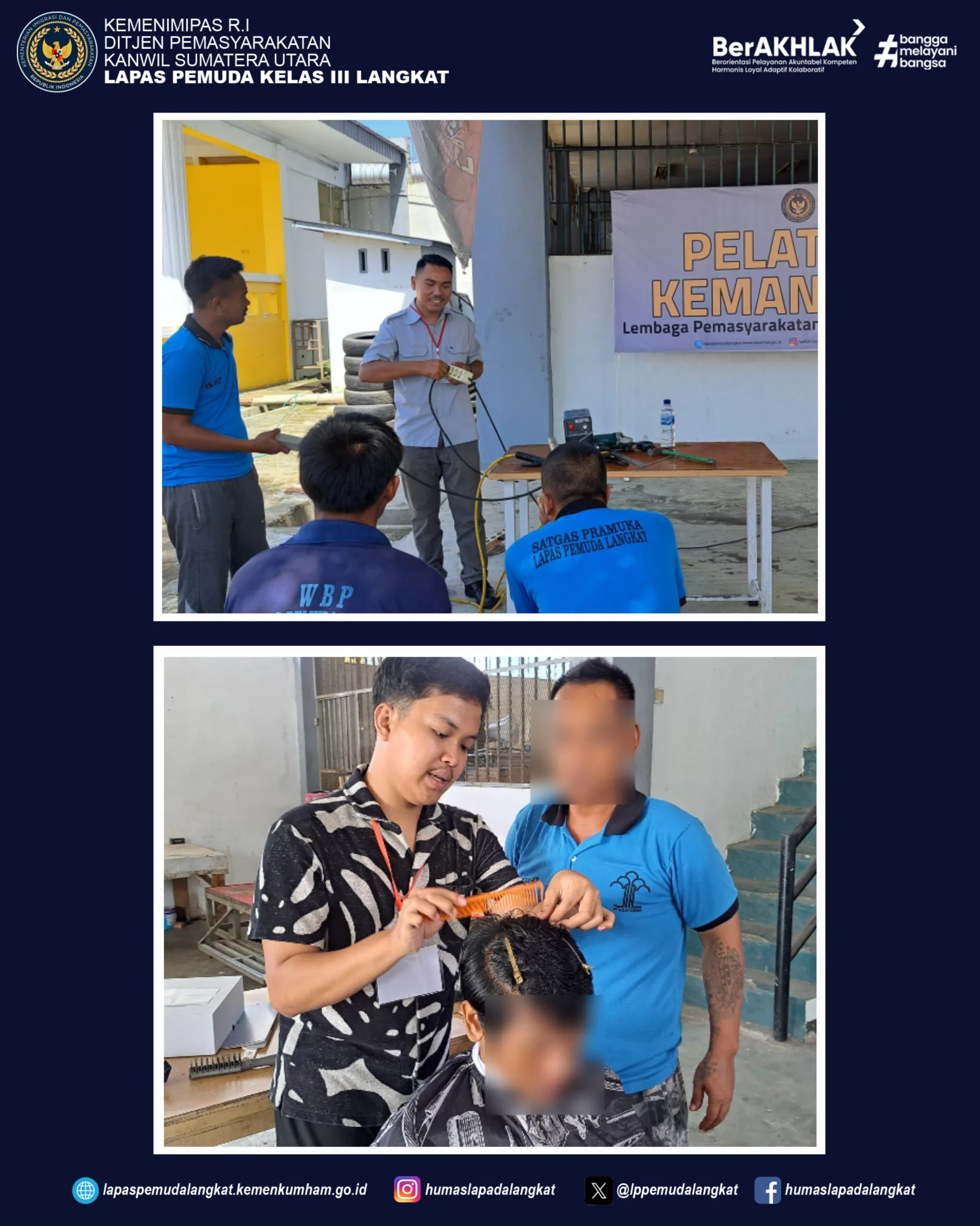 Lapas Pemuda Langkat Adakan Pelatihan Barbershop dan Pengelasan