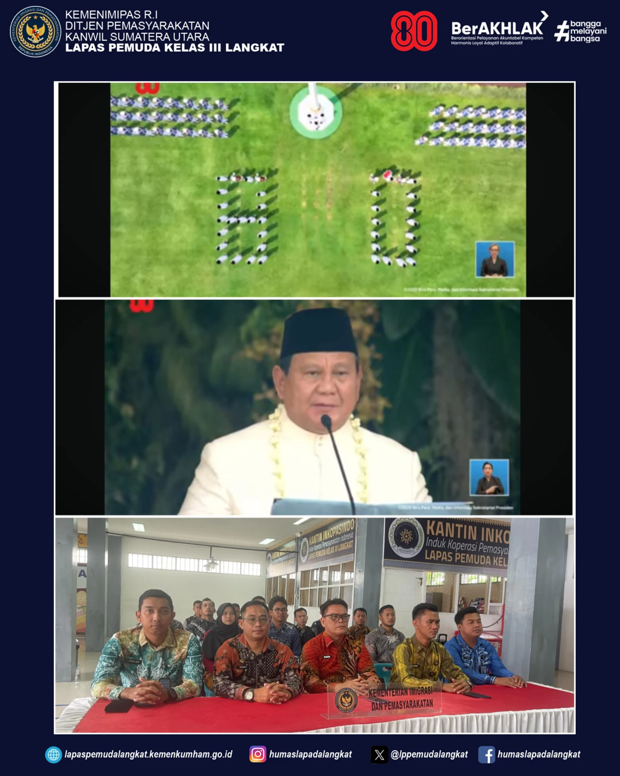 Peringatan HUT RI ke-80 di Lapas Pemuda Langkat